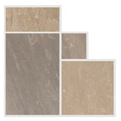Global Stone Natural Sandstone Sunset Buff Paving Project Pack, 19.52m²